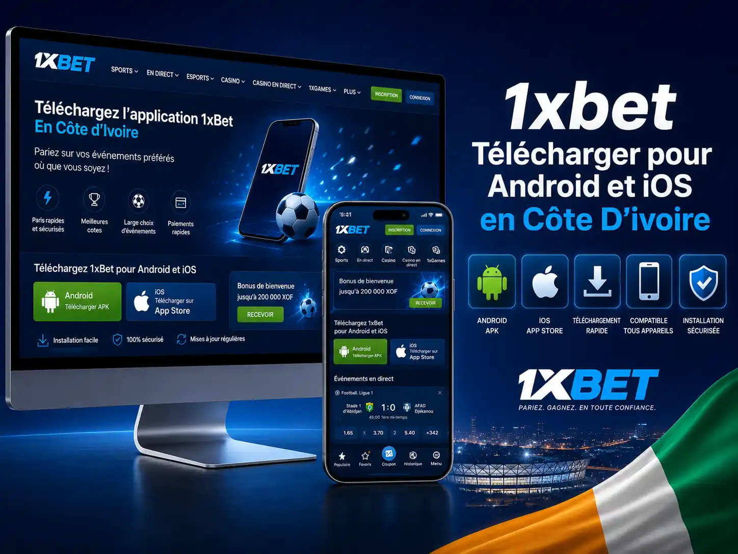1xbet Télécharger pour Android et iOS en Côte D’ivoire