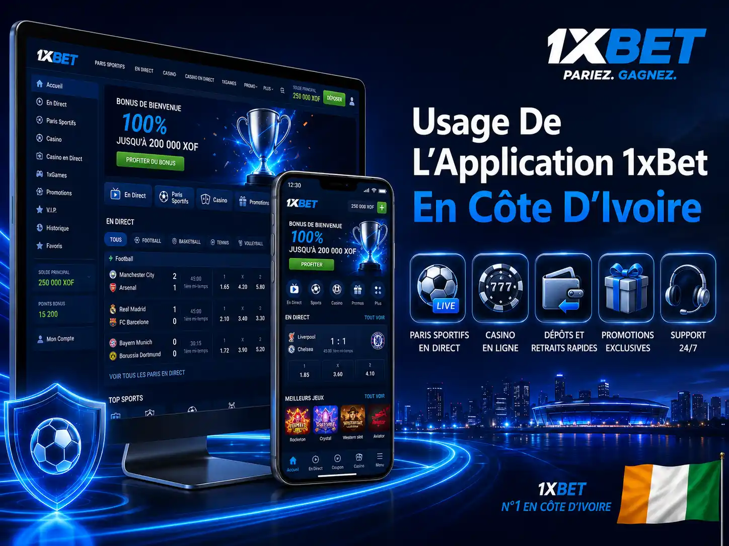 Usage De L’Application 1xBet En Côte D’Ivoire