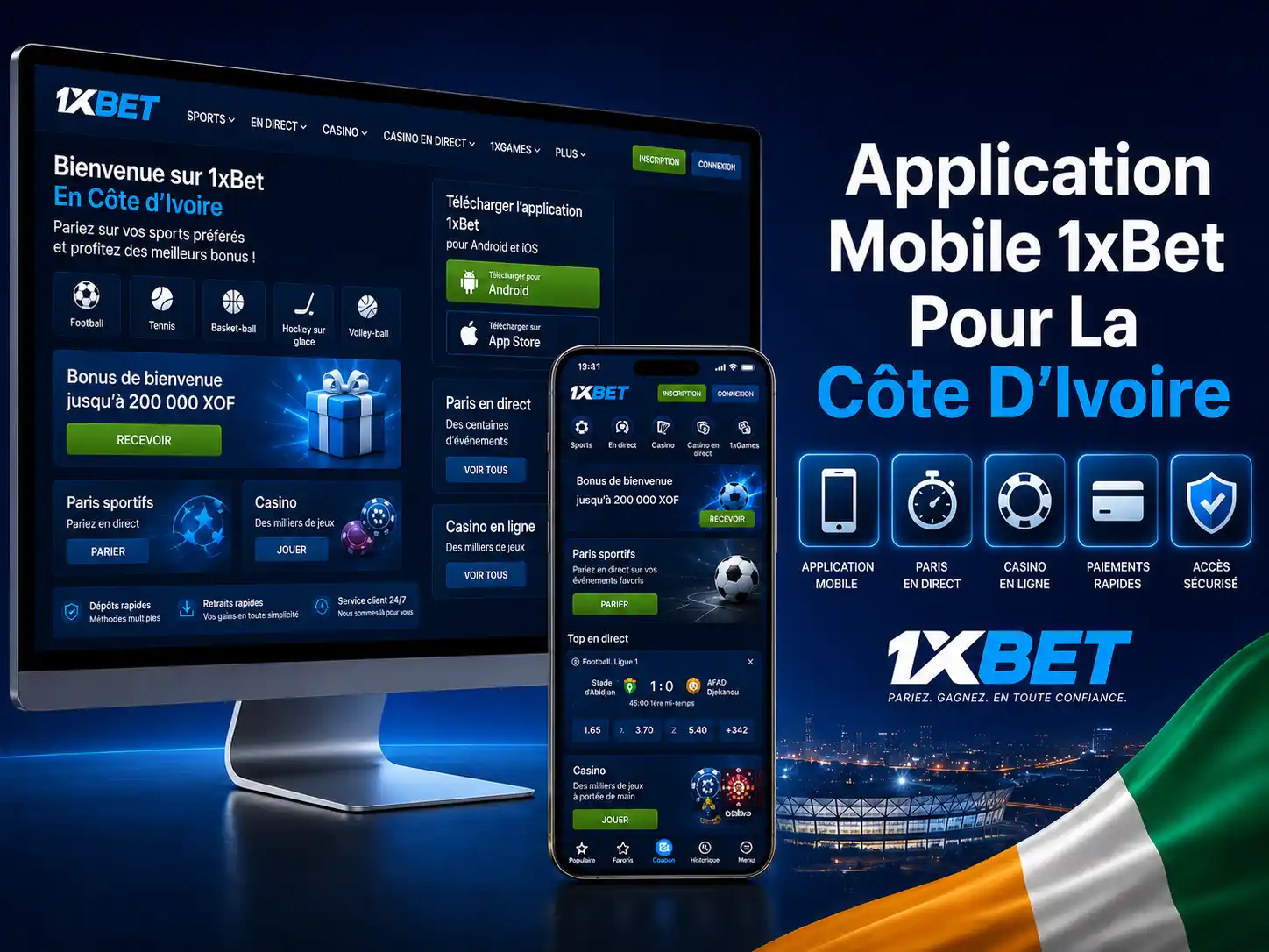 Application Mobile 1xBet Pour La Côte D’Ivoire